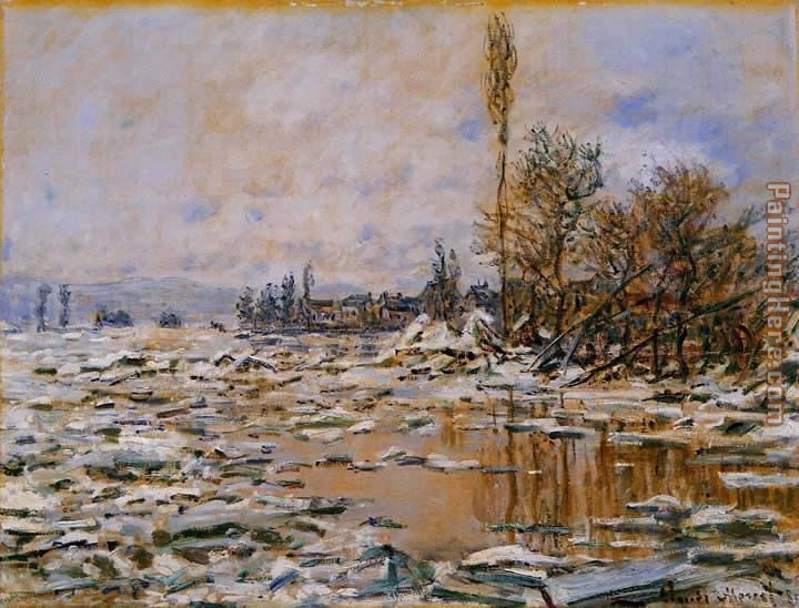 Breakup of Ice Grey Weather painting - Claude Monet Breakup of Ice Grey Weather art painting